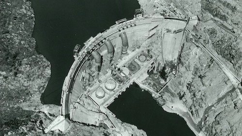 aerial view of smith mountain dam