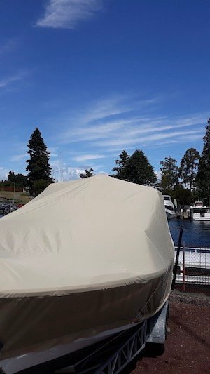 boat covered for winter